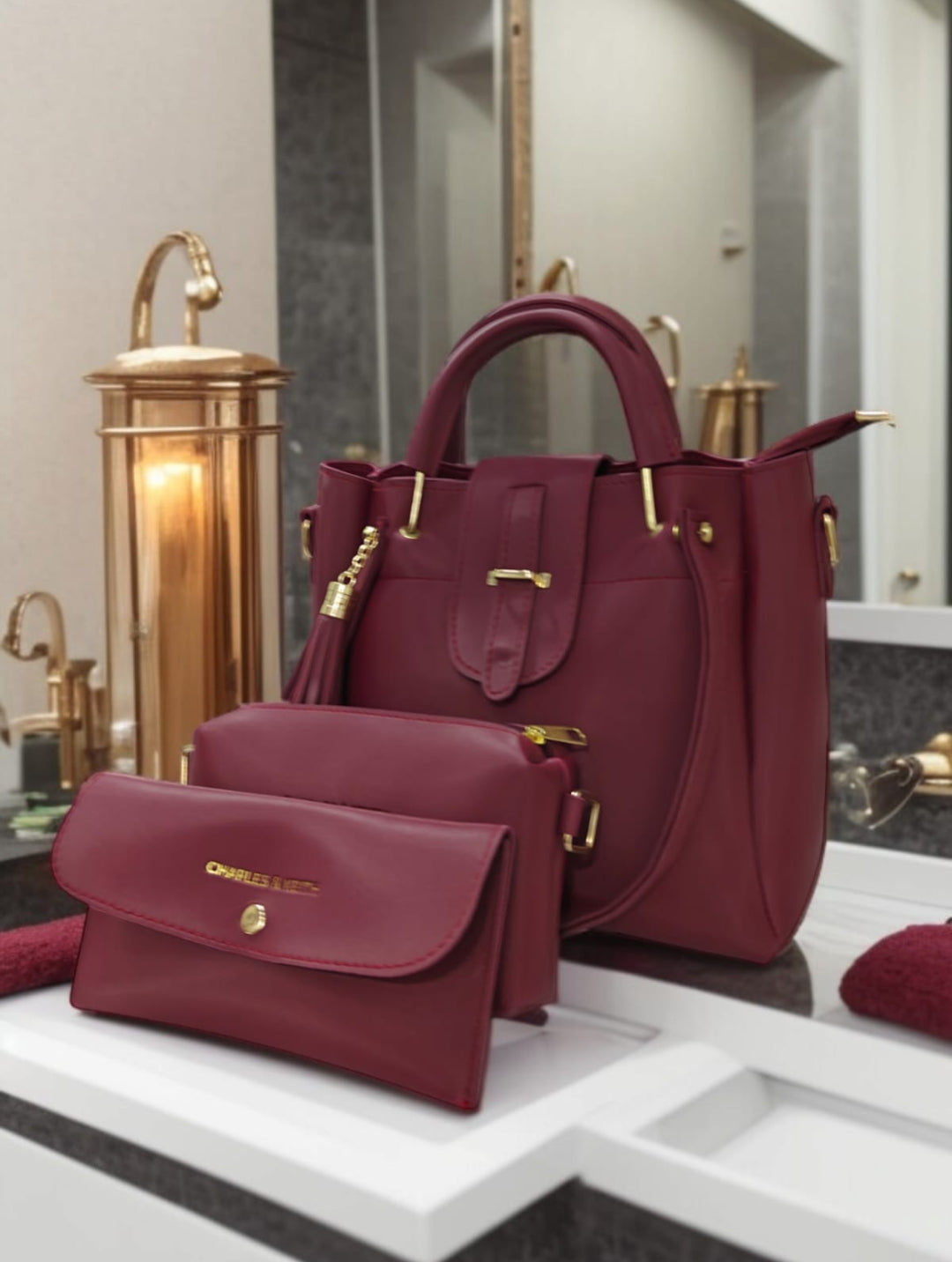 Uzma's  3 Pcs Hand Bag