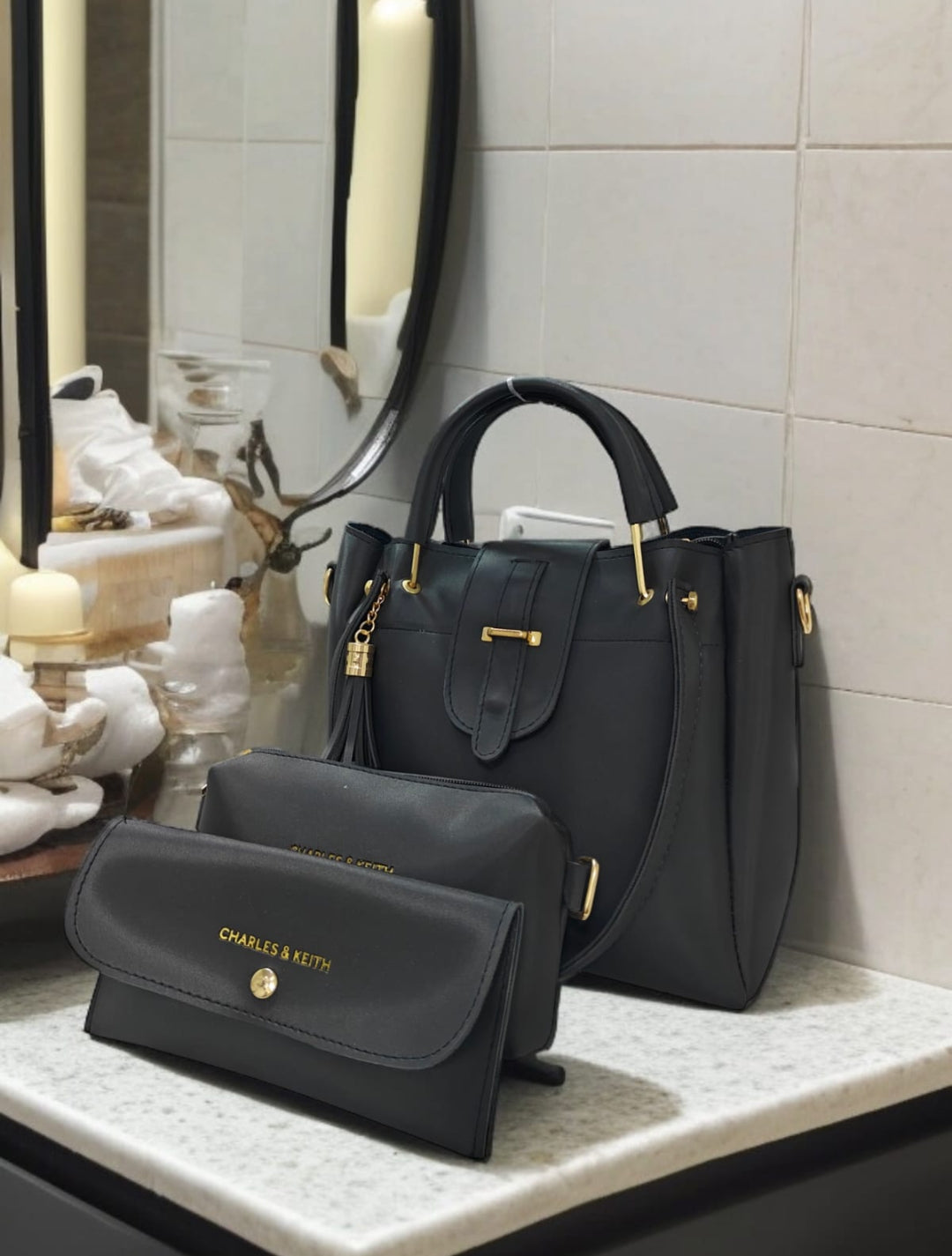 Uzma's  3 Pcs Hand Bag